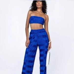 Princess Polly Royal Blue Strapless Jumpsuit